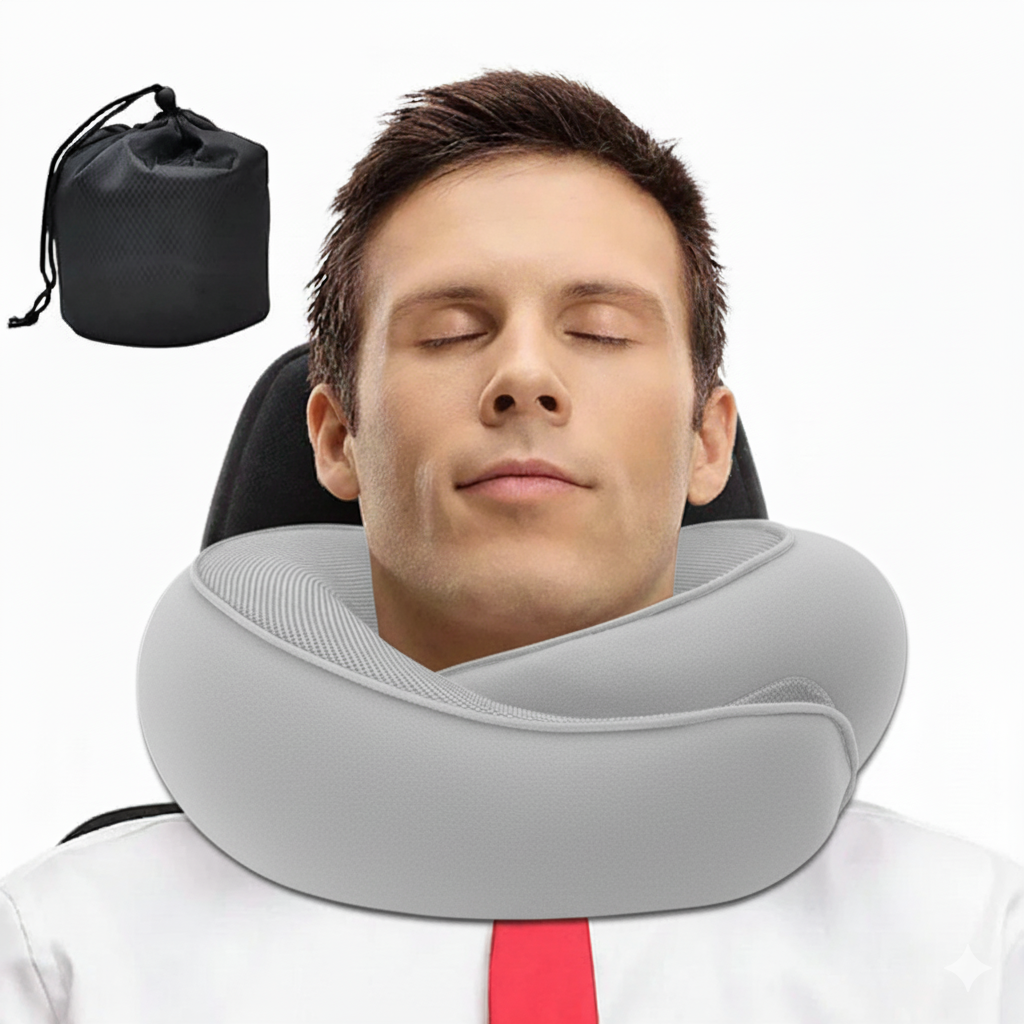 Coussin de Voyage Mémoire de Forme™ – Confort Ergonomique & Détente Instantanée, Où Que Vous Soyez