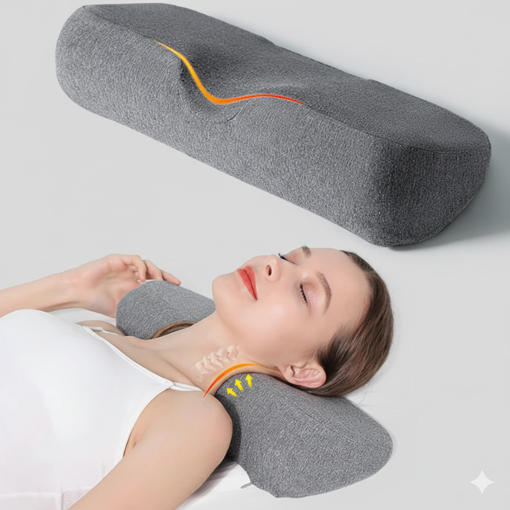 Oreiller Cervical Ergonomique Mémoire de Forme – Soulagement des Douleurs Cervicales & Sommeil Réparateur
