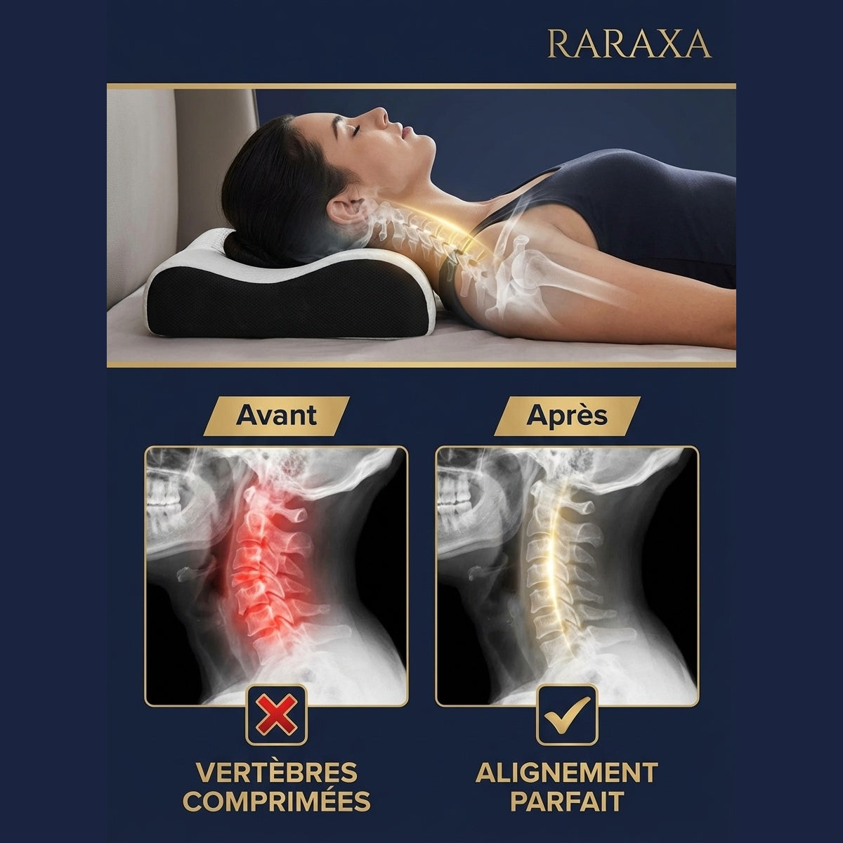 Oreiller cervical à mémoire de forme RARAXA