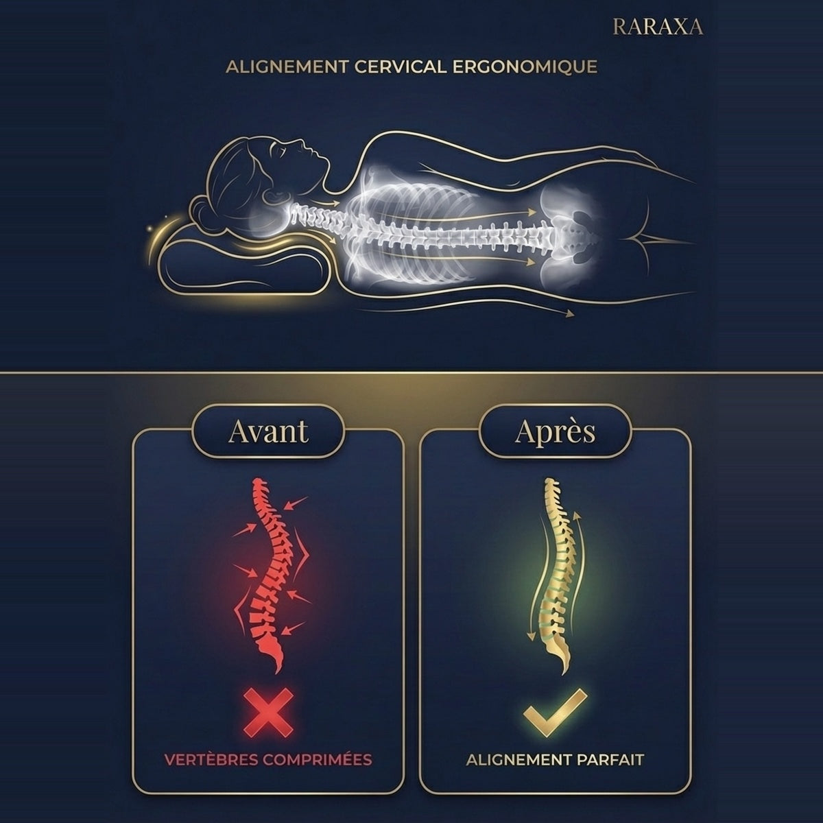 Oreiller cervical à mémoire de forme RARAXA
